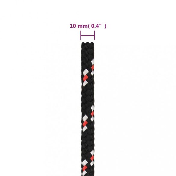 fekete polipropilén hajókötél 10 mm 100 m