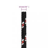 fekete polipropilén hajókötél 14 mm 25 m