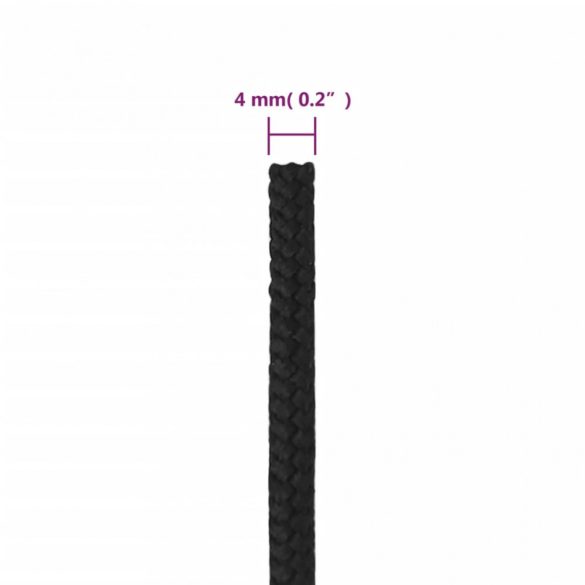 teljesen fekete polipropilén hajókötél 4 mm 250 m