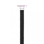 teljesen fekete polipropilén hajókötél 12 mm 50 m