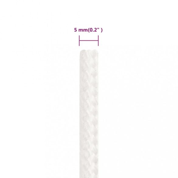 teljesen fehér polipropilén hajókötél 5 mm 50 m