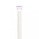 teljesen fehér polipropilén hajókötél 5 mm 500 m