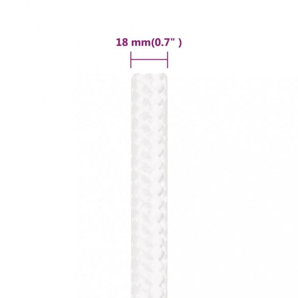 teljesen fehér polipropilén hajókötél 18 mm 100 m