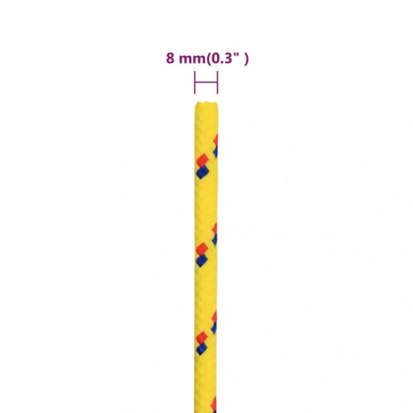 sárga polipropilén hajókötél 8 mm 250 m