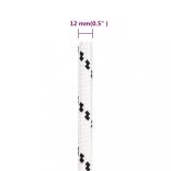 fehér poliészter fonott csónakkötél 12 mm x 25 m