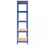 5 szintes kék acél és szerelt fa tárolópolc
