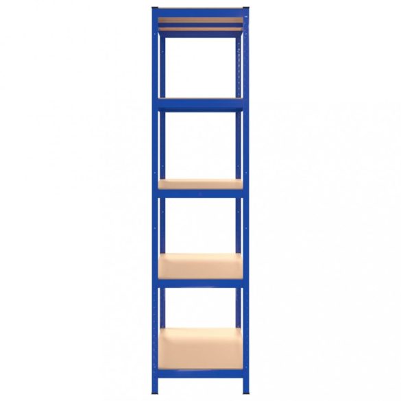 5 szintes kék acél és szerelt fa tárolópolc