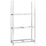 2 db ezüstszínű 3-rétegű acél gumiabroncstartó 110x40x200 cm