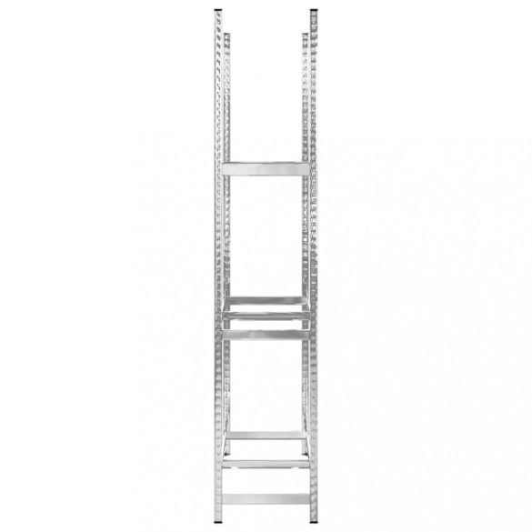 2 db ezüstszínű 3-rétegű acél gumiabroncstartó 110x40x200 cm