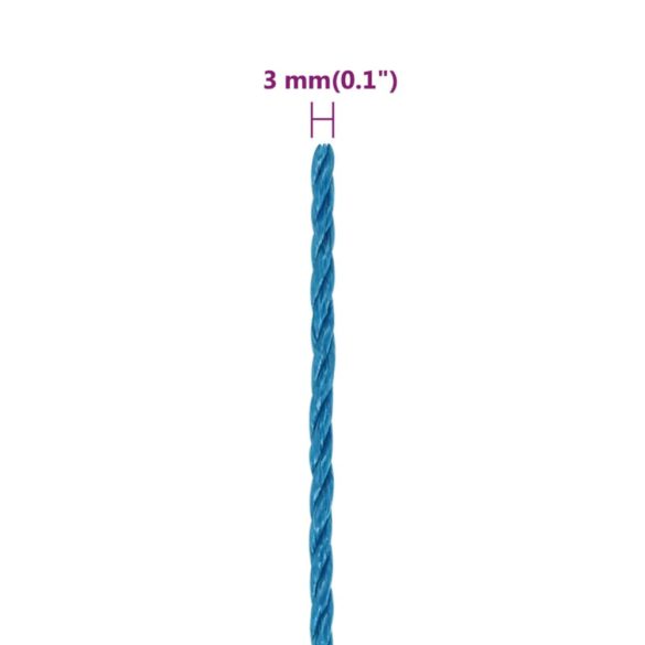 kék polipropilén munkakötél 3 mm 50 m