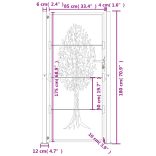 antracit színű acél kerti kapu 100x175 cm, fa mintázatú
