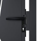 antracit színű, fűmintás acél kerti kapu 100x75 cm