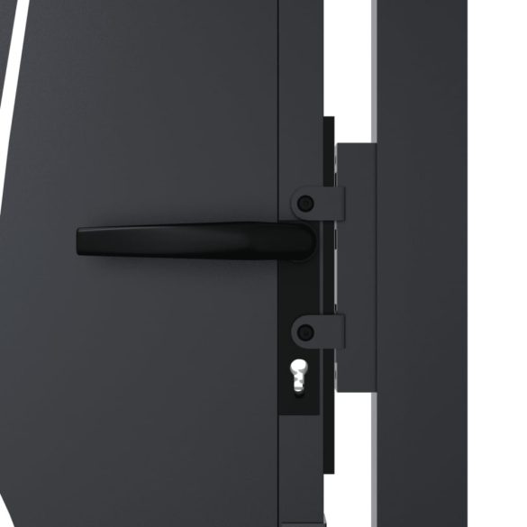 antracit színű, fűmintás acél kerti kapu 100x100 cm