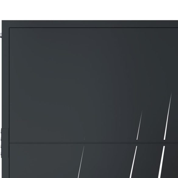 antracit színű, fűmintás acél kerti kapu 100x150 cm