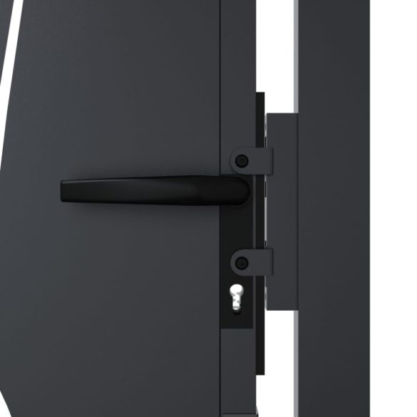 antracit színű, fűmintás acél kerti kapu 100x175 cm