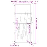 antracit színű, fűmintás acél kerti kapu 100x175 cm