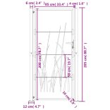 antracit színű, fűmintás acél kerti kapu 100x200 cm
