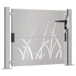 Corten acél kerti kapu 100x75 cm, fűmintás