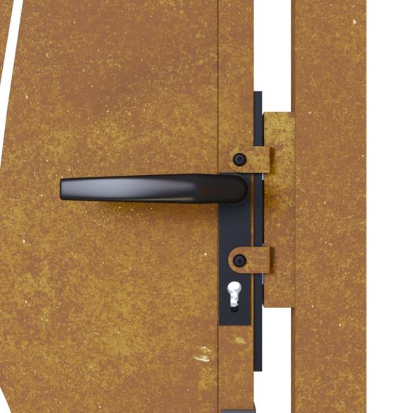 Corten acél kerti kapu 100x75 cm, fűmintás