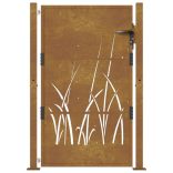 Corten acél kerti kapu 100x125 cm, fűmintás