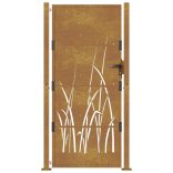 Corten acél kerti kapu 100x200 cm, fűmintás
