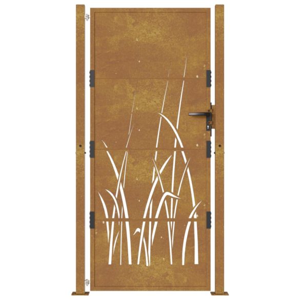 Corten acél kerti kapu 100x200 cm, fűmintás