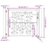 antracit színű acél, bambusz mintás kerti kapu 100x100 cm