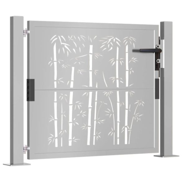 Corten acél, bambusz mintás kerti kapu 100x75 cm