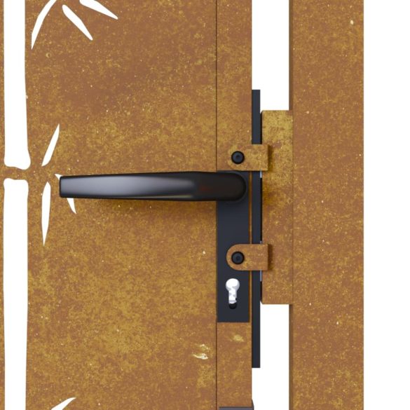Corten acél, bambusz mintás kerti kapu 100x125 cm