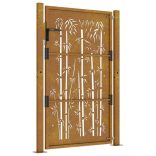 Corten acél, bambusz mintás kerti kapu 100x150 cm