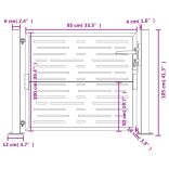 antracit színű, négyzet alakú acél kerti kapu 100x100 cm