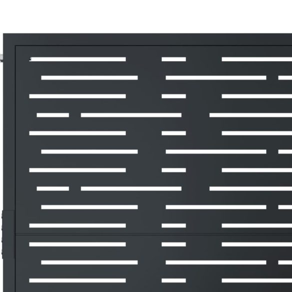 antracitszürke acél négyszögmintás kertkapu 100x125 cm