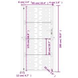 antracit színű acél kerti kapu 100x175 cm, négyzet alakú kivitelben