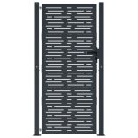 antracit színű acél kerti kapu 100x200 cm, négyzet alakú kivitelben