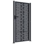 antracit színű acél kerti kapu 100x200 cm, négyzet alakú kivitelben