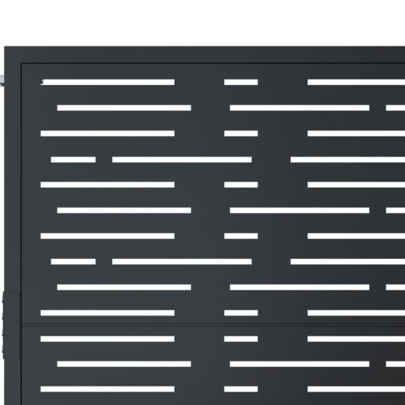 antracit színű acél kerti kapu 100x200 cm, négyzet alakú kivitelben