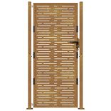 Corten acél kerti kapu 100x175 cm, négyzet alakú kivitelben