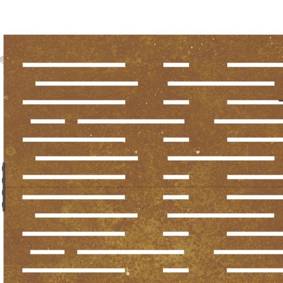 négyszögmintás corten acél kerti kapu 85 x 125 cm