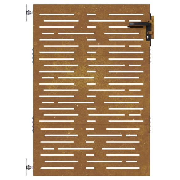 négyszögmintás corten acél kerti kapu 85 x 150 cm