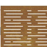 négyszögmintás corten acél kerti kapu 85 x 150 cm