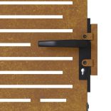 négyszögmintás corten acél kerti kapu 85 x 200 cm