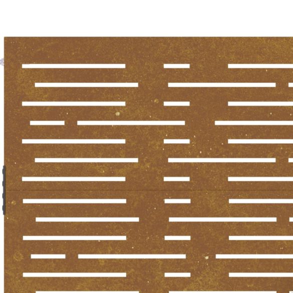 négyszögmintás corten acél kerti kapu 85 x 200 cm