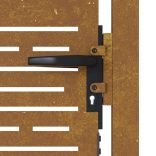 Corten acél kerti kapu 100x150 cm, négyzet alakú kivitelben