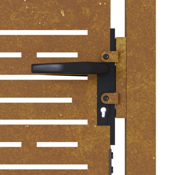 Corten acél kerti kapu 100x150 cm, négyzet alakú kivitelben