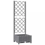 világosszürke PP rácsos kerti ültetőláda 40 x 40 x 121,5 cm