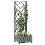 világosszürke PP rácsos kerti ültetőláda 40 x 40 x 121,5 cm