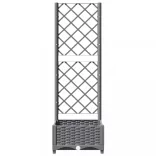 világosszürke PP rácsos kerti ültetőláda 40 x 40 x 121,5 cm