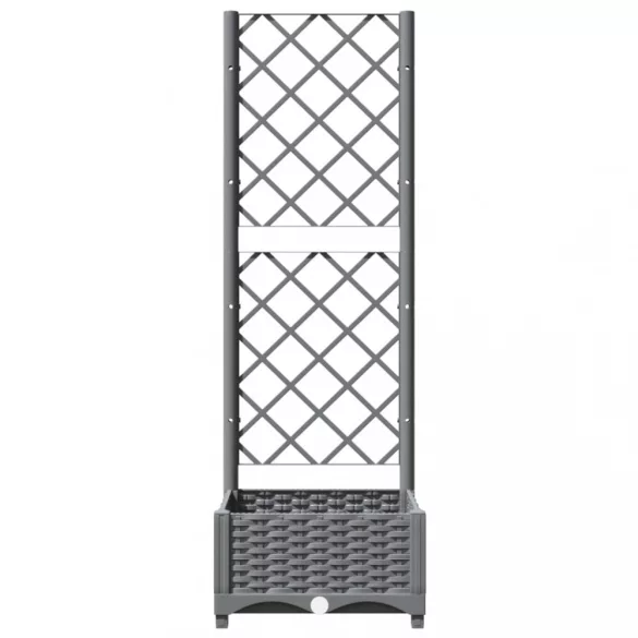 világosszürke PP rácsos kerti ültetőláda 40 x 40 x 121,5 cm
