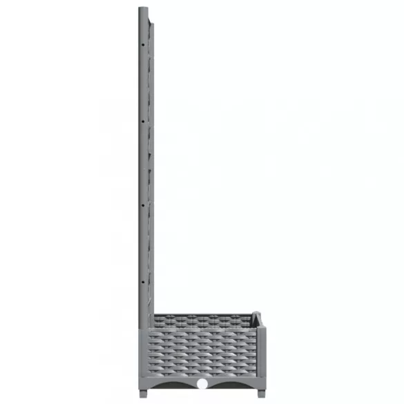 világosszürke PP rácsos kerti ültetőláda 40 x 40 x 121,5 cm