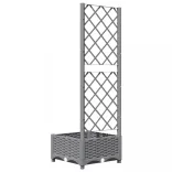 világosszürke PP rácsos kerti ültetőláda 40 x 40 x 121,5 cm